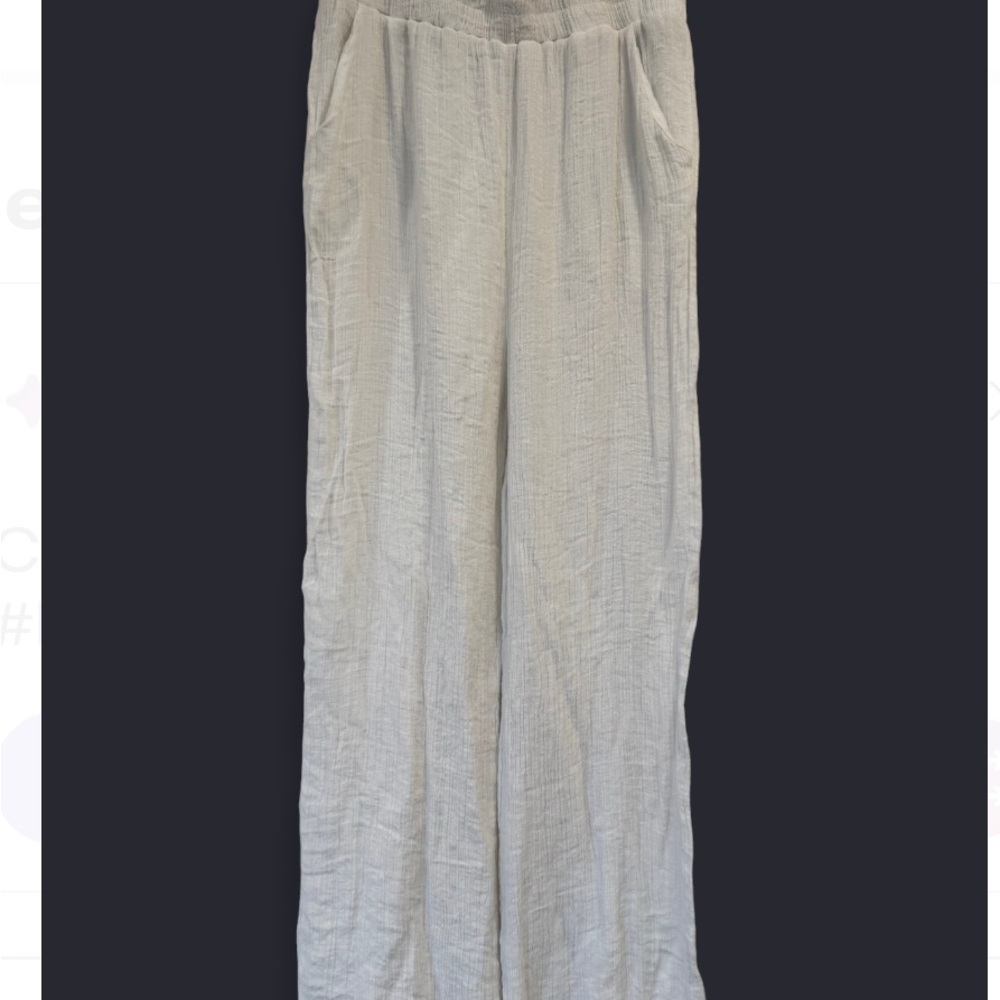 Blu Pepper Cream Wide Leg Pants